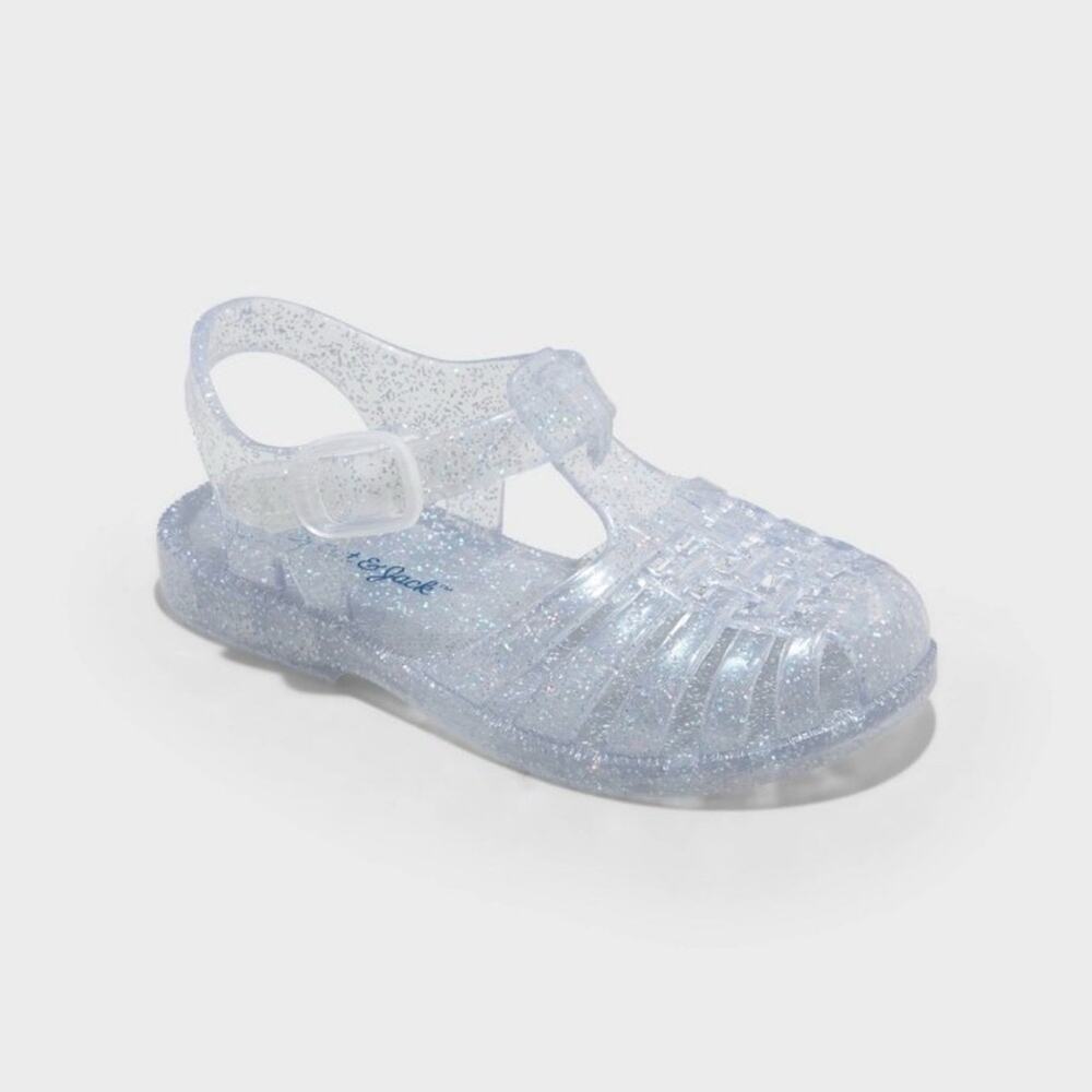 Cat & Jack Toddler Sunny Jelly Sparkly Glitter Fisherman Sandals size 9T